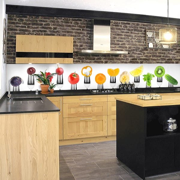 crédence aliment fourchettes fruits & légumes