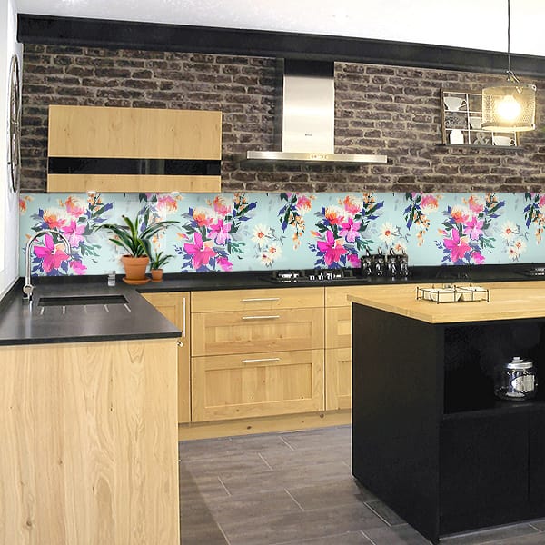 crédence peinture fleurs