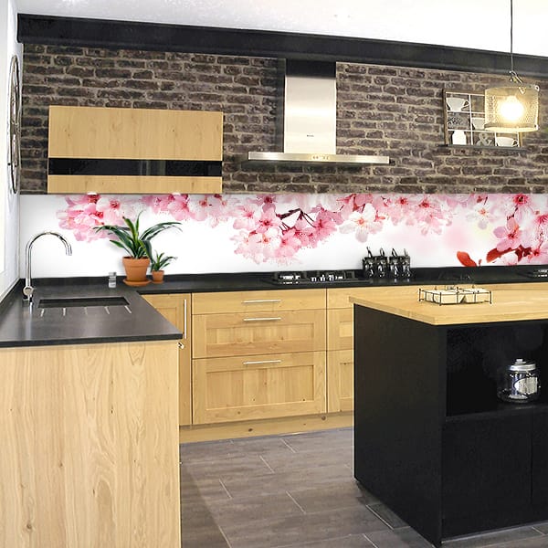 crédence fleurs de cerisier