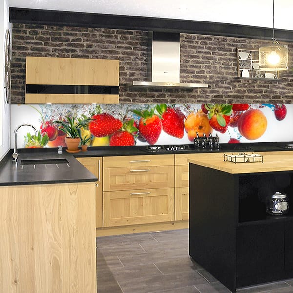 crédence fruits plongés dans l'eau