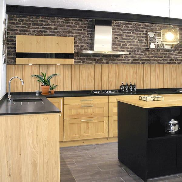 crédence parquet clair