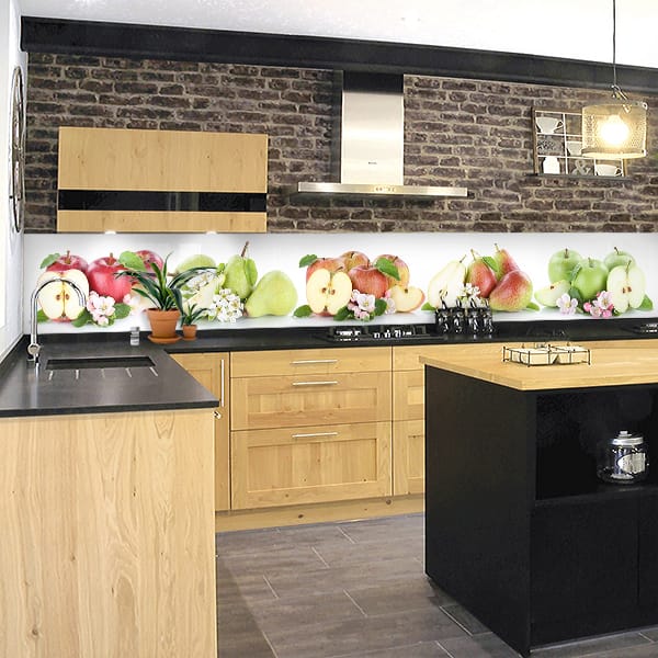 crédence pommes, poires & fleurs