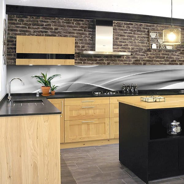 crédence abstrait trait gris