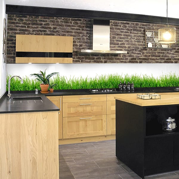 crédence herbe verte