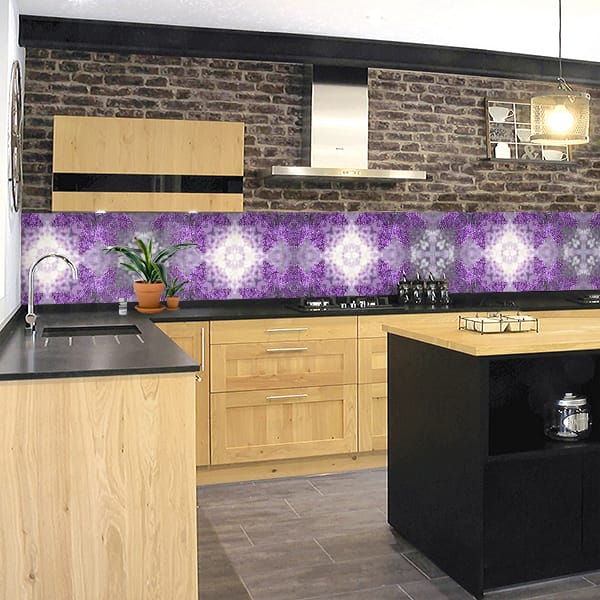 crédence mosaique violette grosse