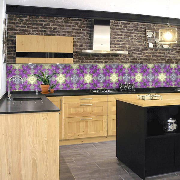 crédence mosaique violette petite