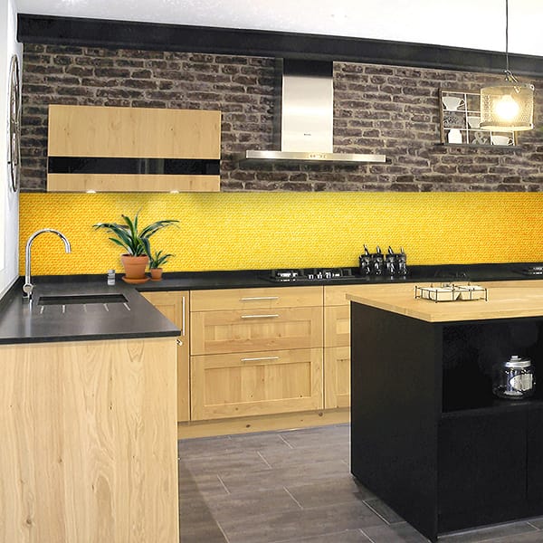 crédence tissu jean jaune clair