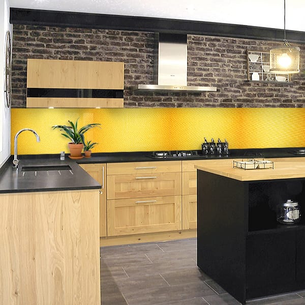 crédence tissu jean jaune foncé