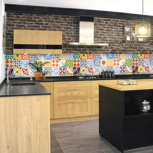 carreaux de ciments jaune orange