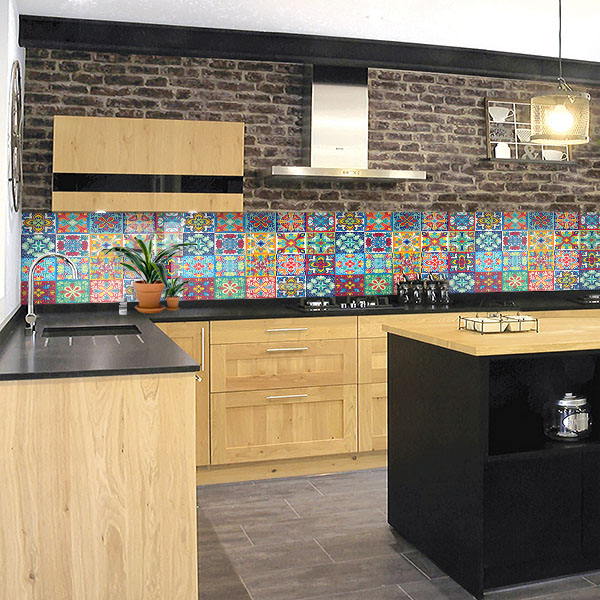 carreaux de ciments rouge bleu jaune