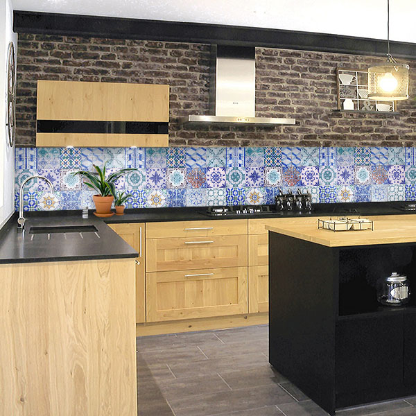 carreaux de ciments bleu blanc