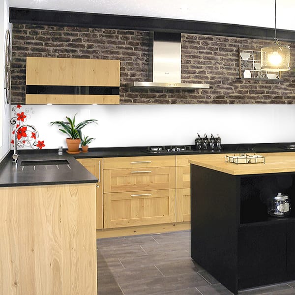 Crédence abstrait fleur rouge