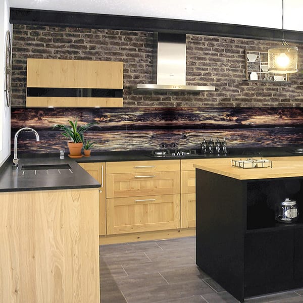 crédence planches sombres