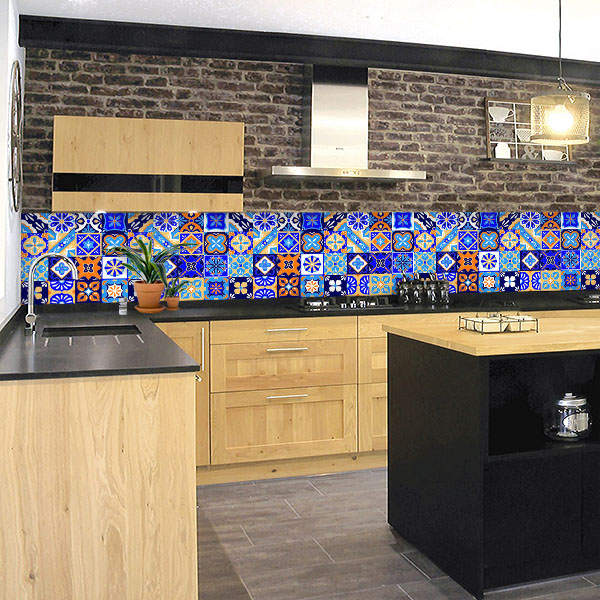 carreaux de ciments bleu foncé