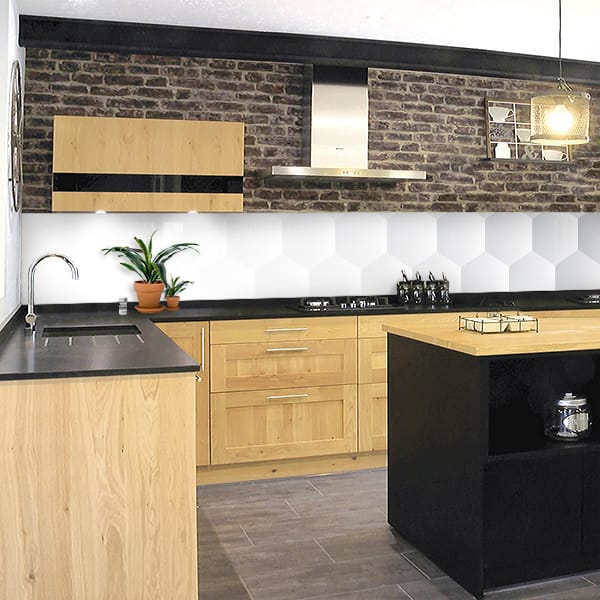 crédence géométrique blanche