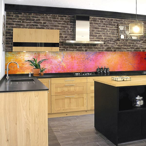 crédence peinture multicolore