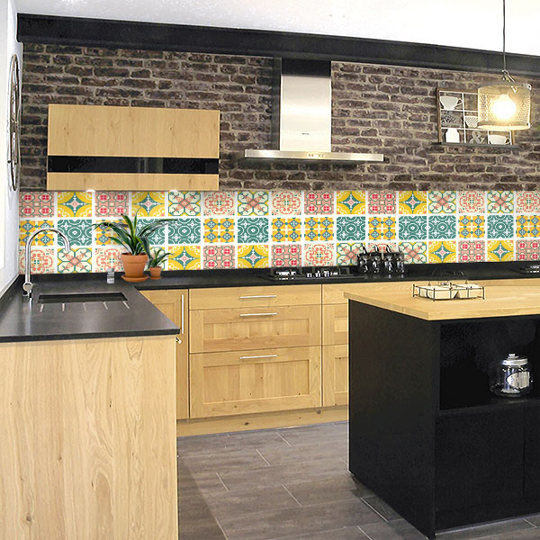 carreaux de ciments vert jaune