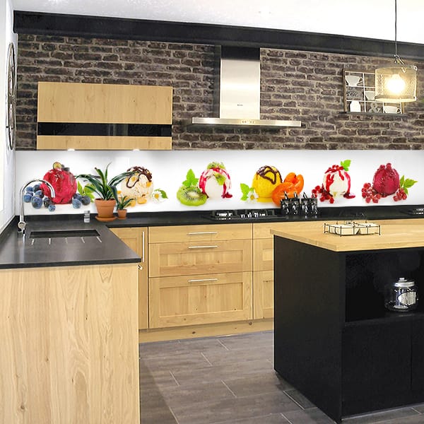 crédence boules de glace fruits