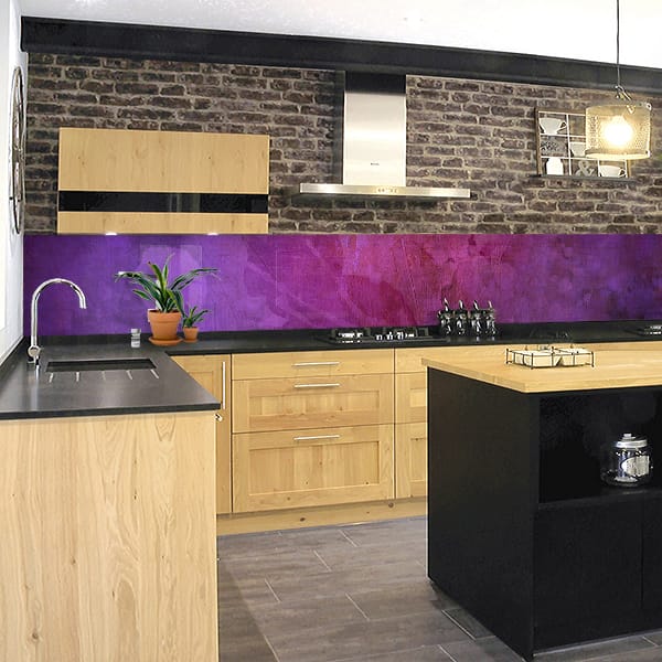 crédence peinture violette