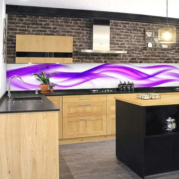 crédence abstrait volupte fumée rose