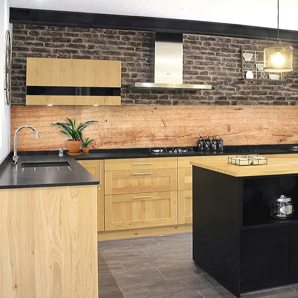 crédence plateau bois clair