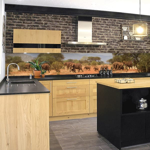 crédence troupeau d'éléphants