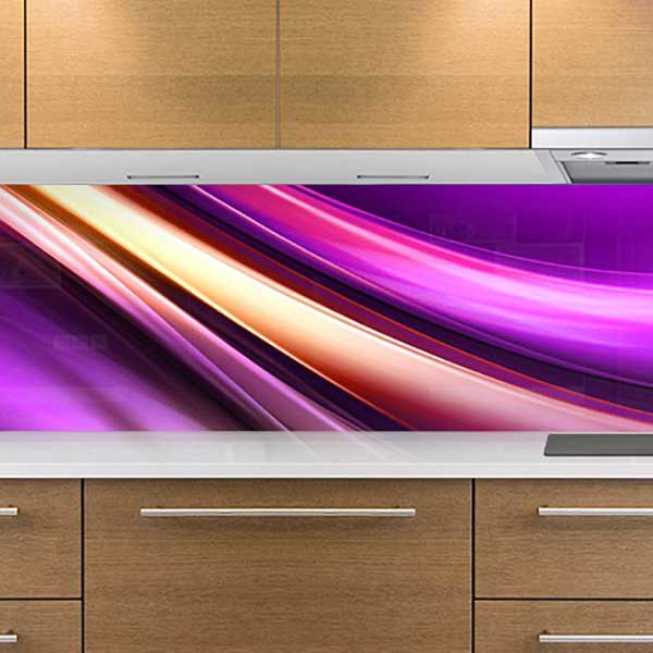 crédence abstrait fluide rose