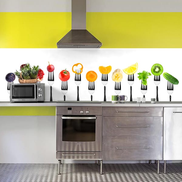 crédence aliment fourchettes fruits & légumes