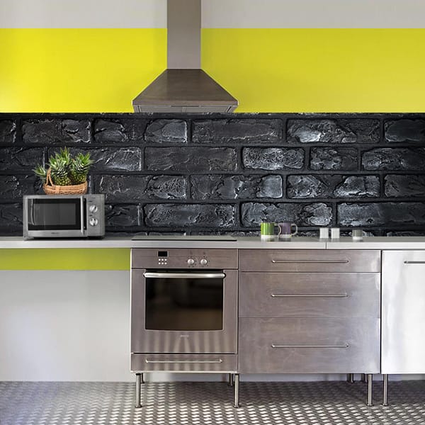 crédence grosse briques noire