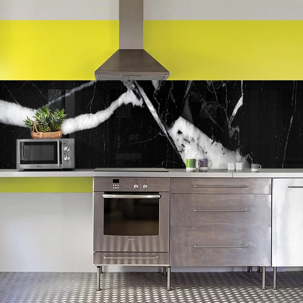 crédence marbre noir & blanc