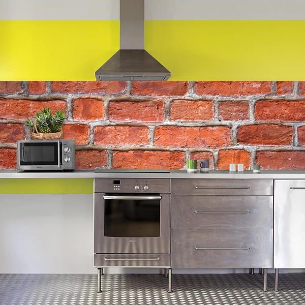 crédence grosses briques orange