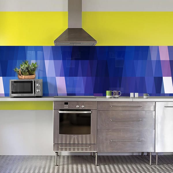 crédence pixel bleu