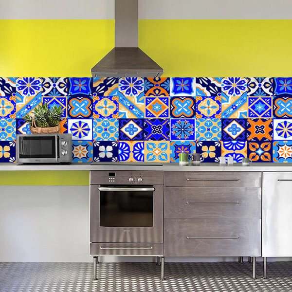 carreaux de ciments bleu foncé