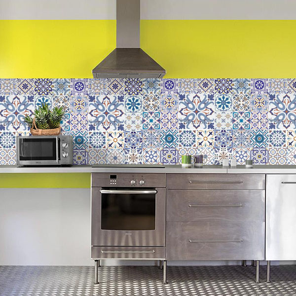 petit carreaux de ciments bleu foncé