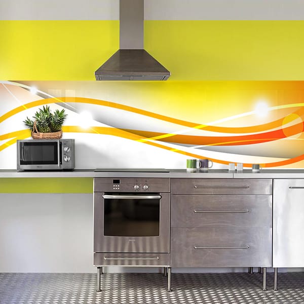 crédence abstrait vague orange