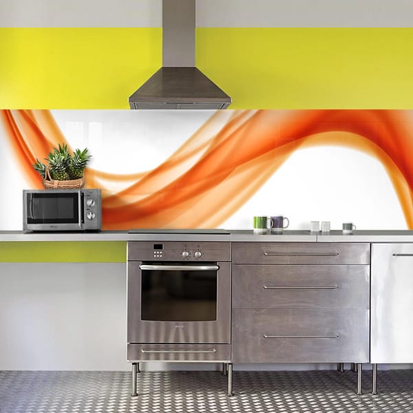 crédence abstrait drapé orange