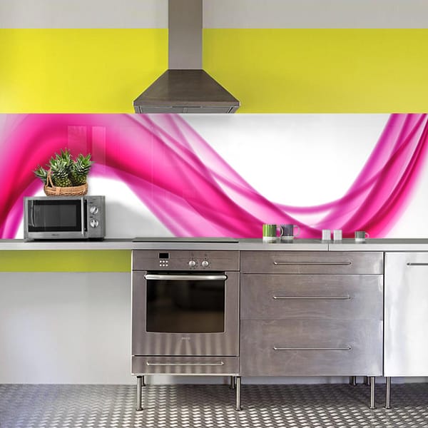 crédence abstrait drapé rose