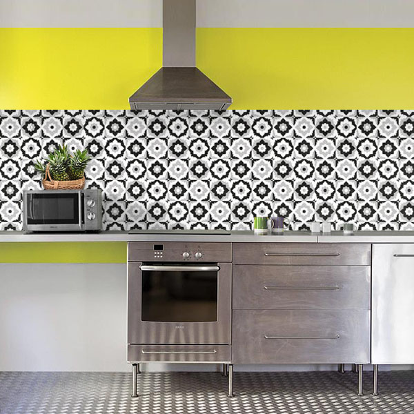 petit carreaux de ciments blanc et noir