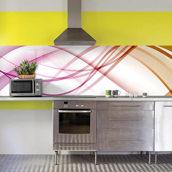 crédence abstrait filament bordeaux