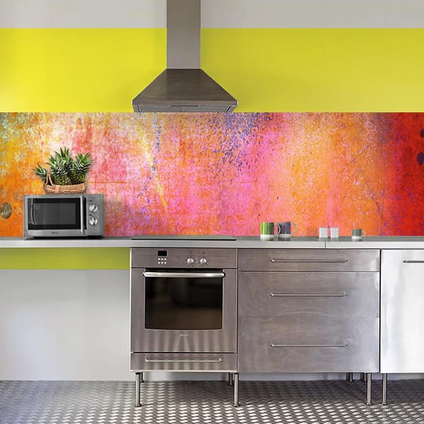 crédence peinture multicolore