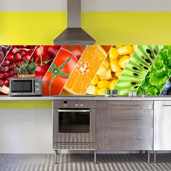 crédence fruits & légumes en diagonale