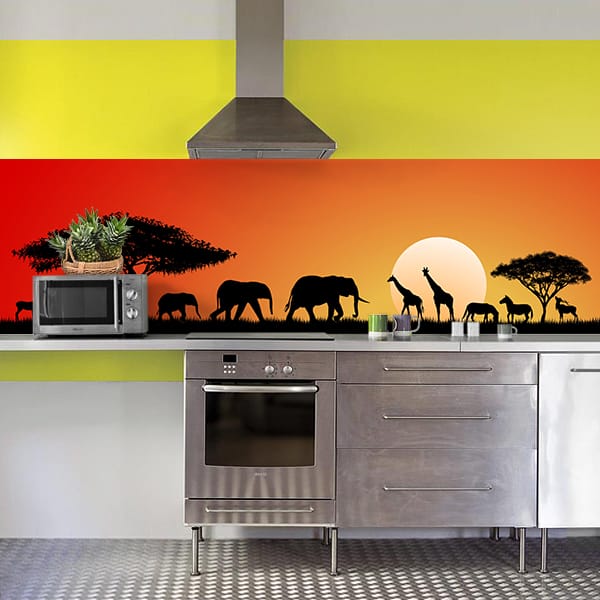 crédence silouhette annimaux de la savane