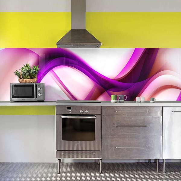 crédence abstrait fumée rose