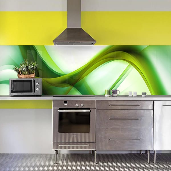 crédence abstrait fumée verte
