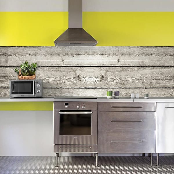 crédence planches grises horizontales