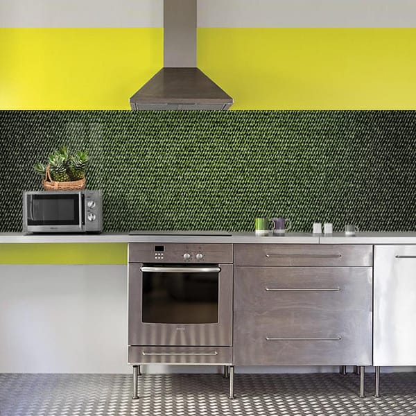 crédence tissu jean vert