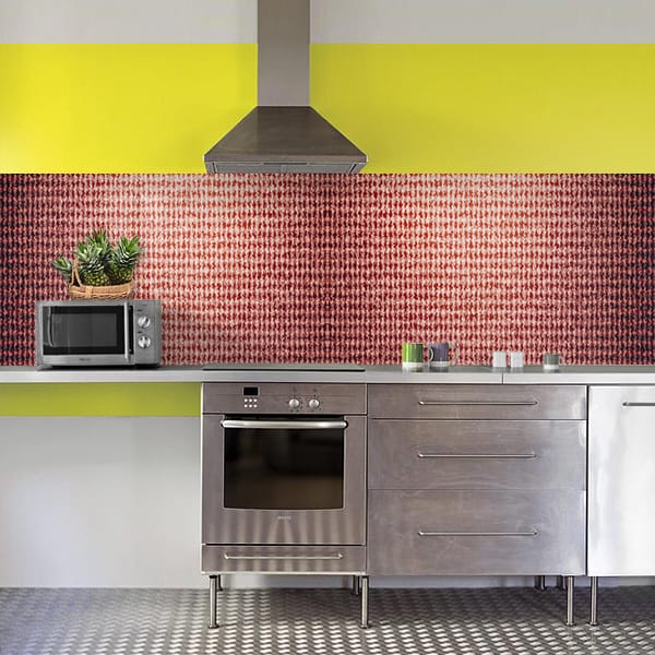 crédence tissu maille rouge & blanche