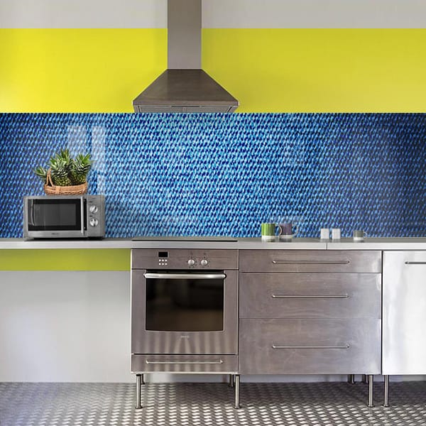 crédence tissu jean bleu clair