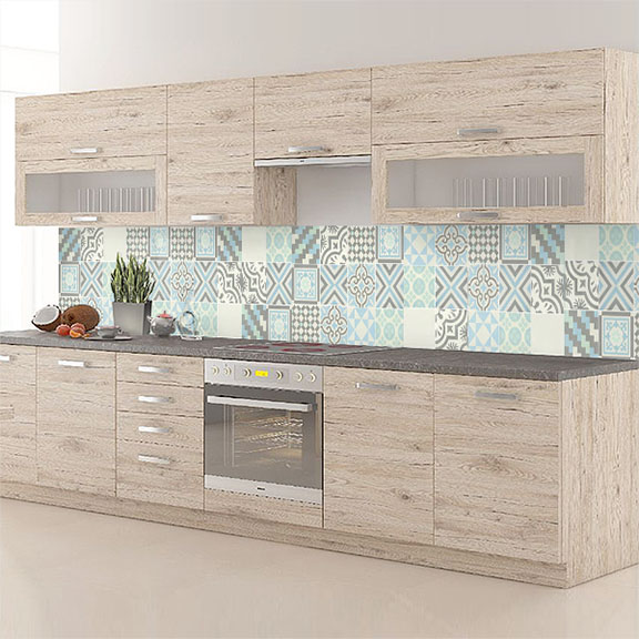 carreaux de ciments blanc et gris bleu