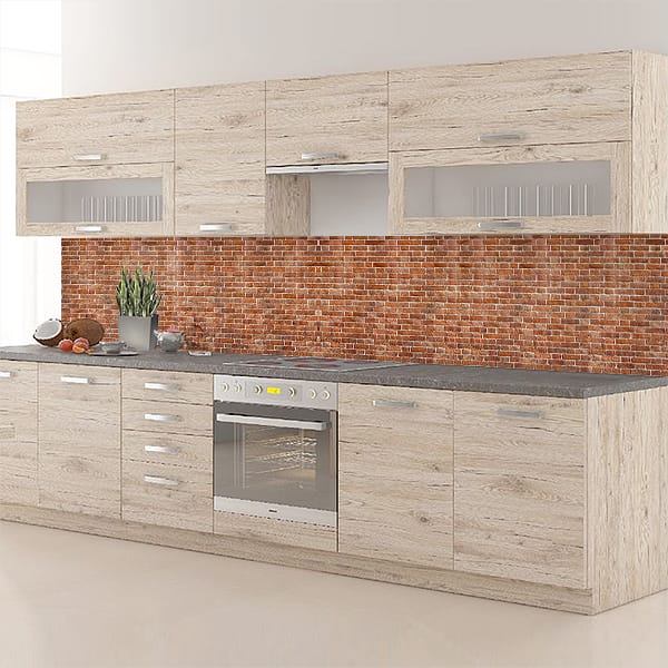 crédence briques rouge